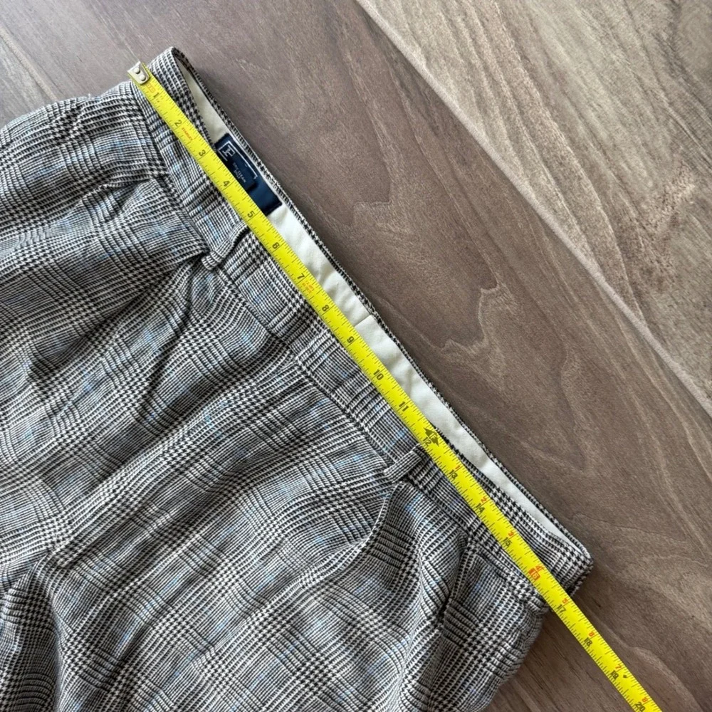 Polo Ralph Lauren Mens Glen Plaid‎ Linen Cotton Pleated Cuffed Pants 35x26.5